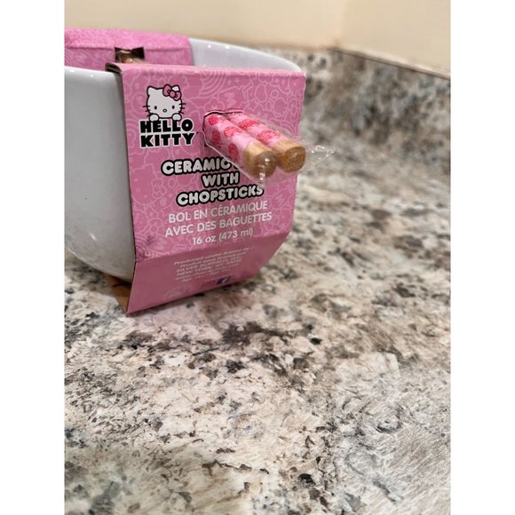Hello Kitty Sanrio Ceramic Ramen Noodle Bowl with Chopstick  NWT - Picture 4 of 5